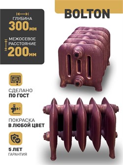 Чугунный радиатор RETROstyle Bolton 200, 1 секция 107470