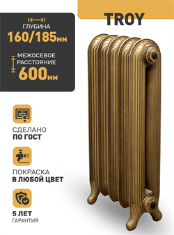 Чугунный радиатор РАДИМАКС Troy 600, 1 секция 107489
