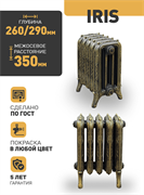 Чугунный радиатор RETROstyle Iris 350, 1 секция 107479